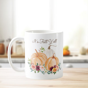 Mug Citrouilles d'automne et fleurs boho