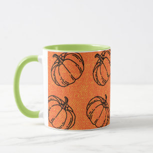 Mug Citrouilles d'automne sur Orange Denim Design