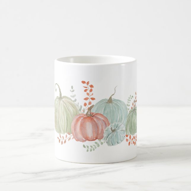 Mug Citrouilles de chute d'aquarelle (Centre)