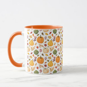 Mug Citrouilles de récolte et Motif de feuilles d'auto