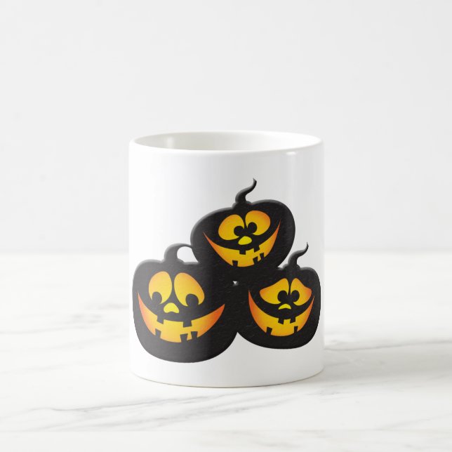 Mug Citrouilles d'Halloween aux expressions amusantes (Centre)