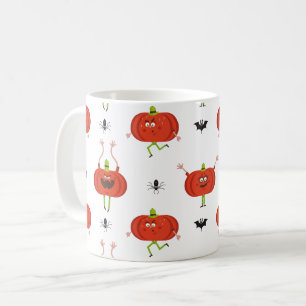 Mug Citrouilles d'halloween mignonnes, araignée et mot
