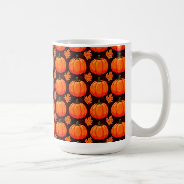 Mug Citrouilles et feuilles d'automne (Droite)