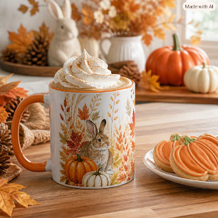 Mug Citrouilles et lapin de la faune de la récolte d'a