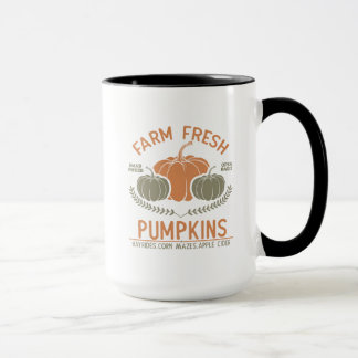 Mug Citrouilles frais de ferme | Main saisie