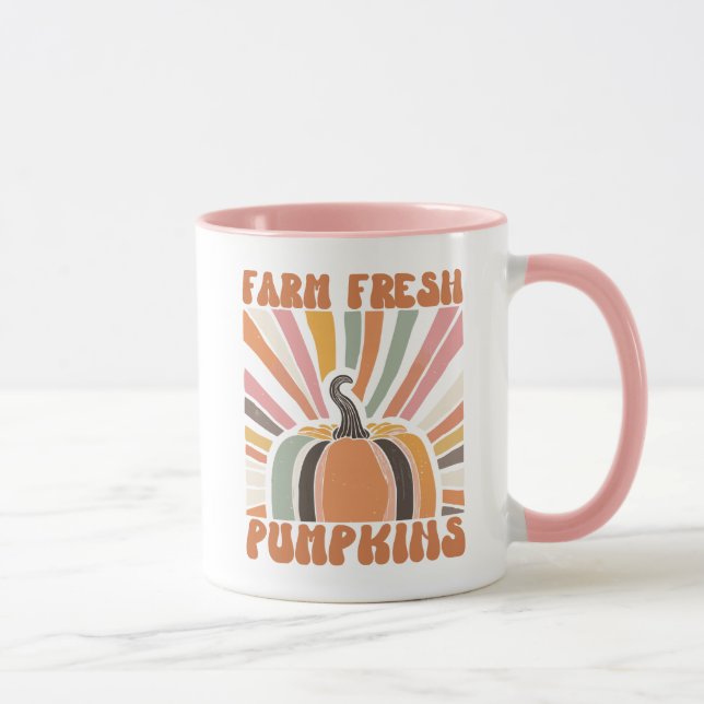 Mug Citrouilles frais de la ferme rétro (Droite)