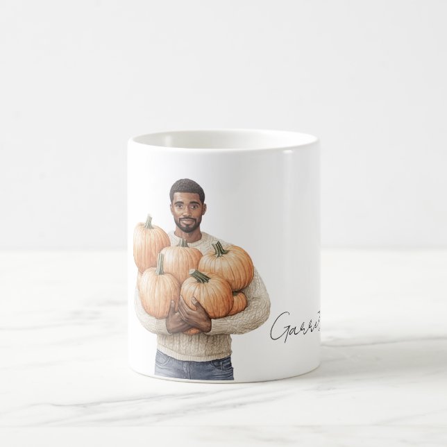 Mug Citrouilles oranges homme noir (Centre)