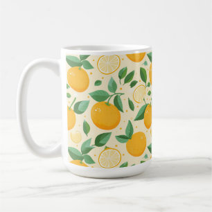 Mug Citrus citron jaune motif de fruits tropicaux