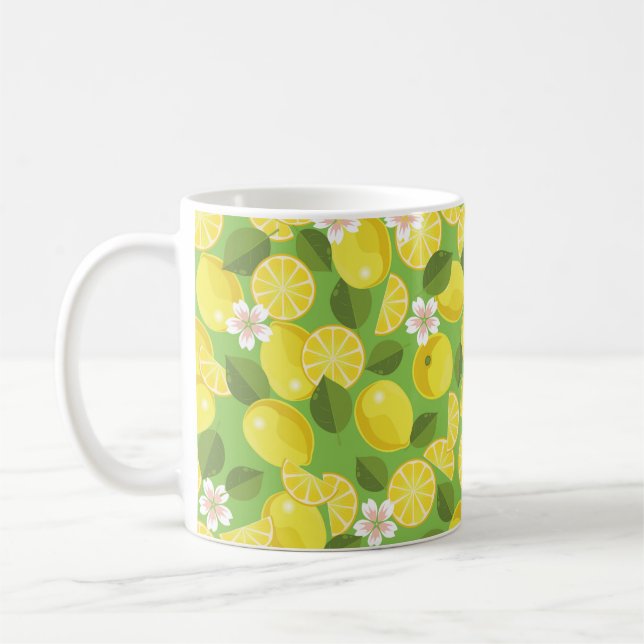 Mug Citrus citron sans soudure arrière - plan motif (Gauche)