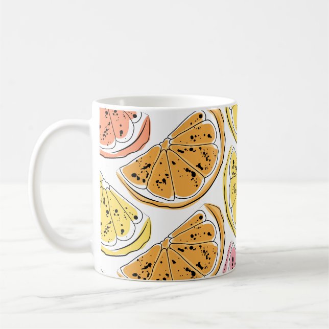 Mug Citrus citron vintage Texture d'été (Gauche)