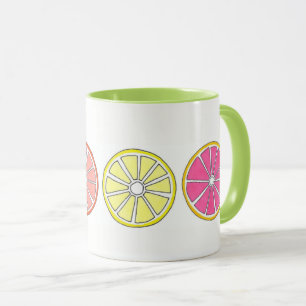 Mug Citrus Fruit Orange Pamplemousse Citron Lime Tropi