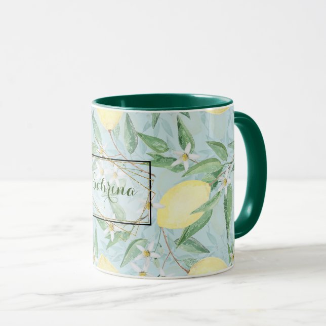 Mug Citrus jaune citron frais (Devant droit)