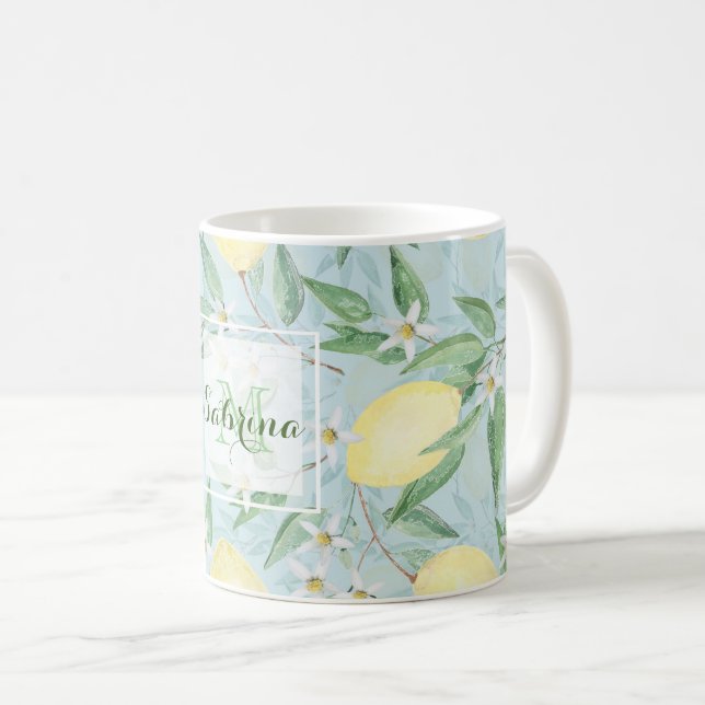 Mug Citrus jaune citron frais (Devant droit)