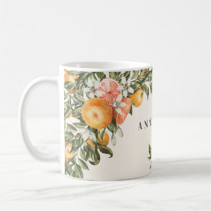Mug Citrus orange botanique moderne rustique personnal