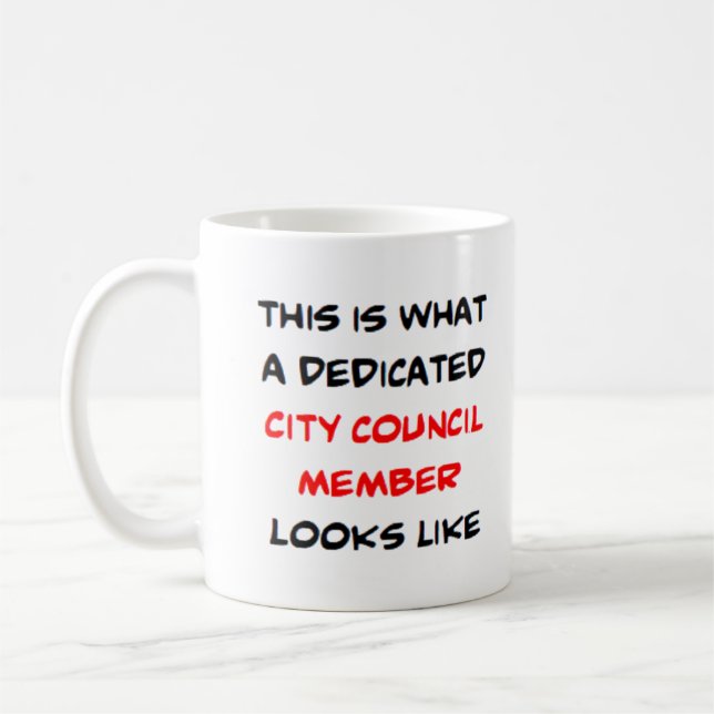 Mug city council member, dedicated (Gauche)