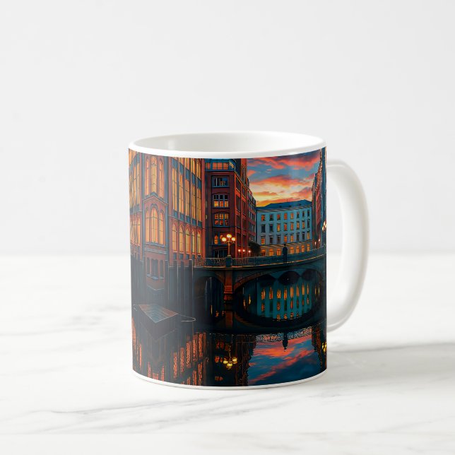 Mug City Sunset Reflection Glow (Devant droit)