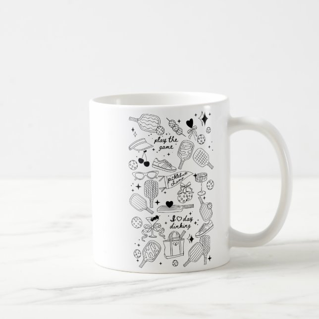 Mug Ckleball Doodles In Black On Beige Retro Comfort C (Droite)