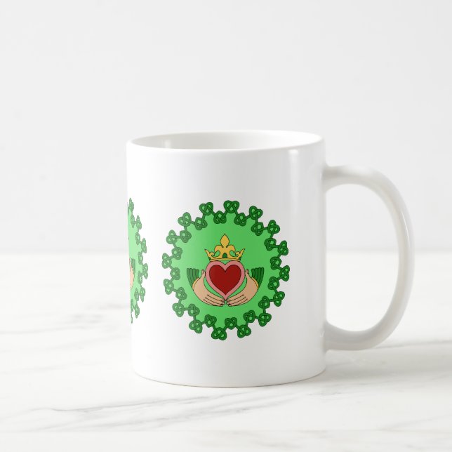 Mug Claddagh et entrelacs verts (Droite)