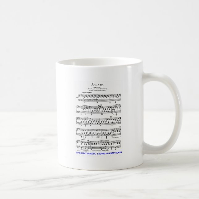 Mug Clair de Lune-Sonate-Ludwig-Beethoven (Droite)