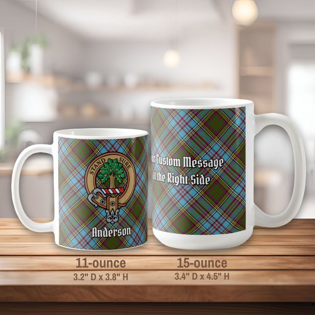 Mug Clan Anderson Crest sur Tartan (Créateur téléchargé)