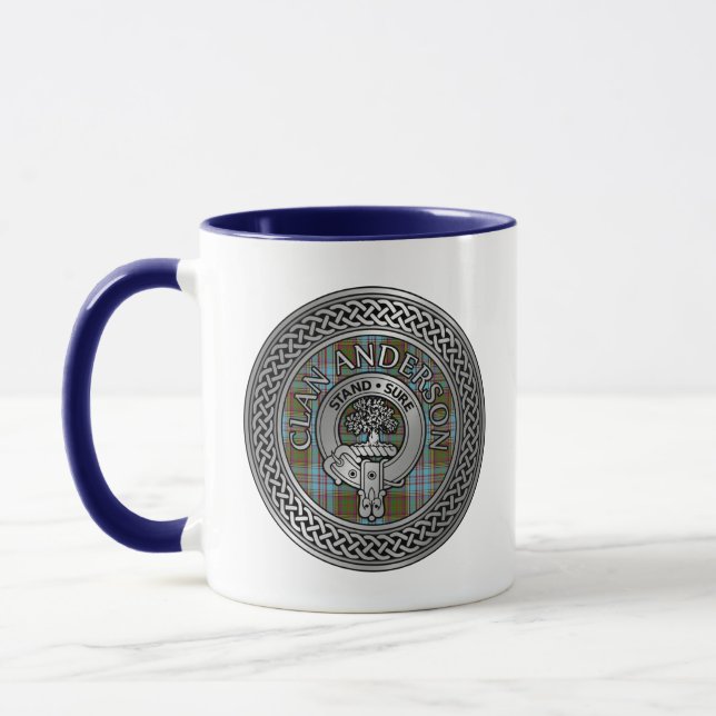 Mug Clan Anderson Crest & Tartan Knot (Gauche)