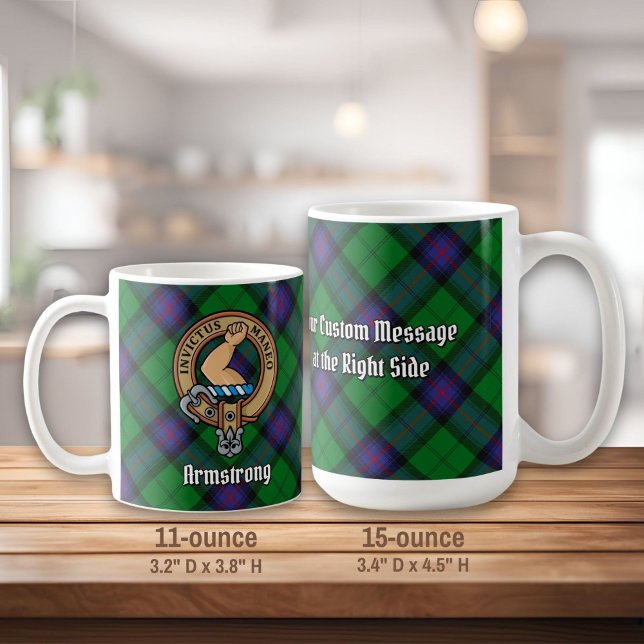 Mug Clan Armstrong Crest sur Tartan (Créateur téléchargé)