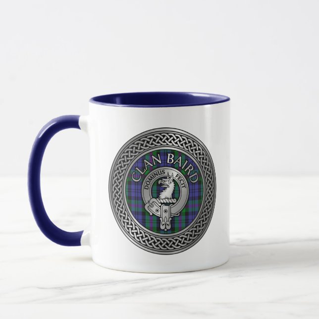 Mug Clan Baird Crest & Tartan Knot (Gauche)