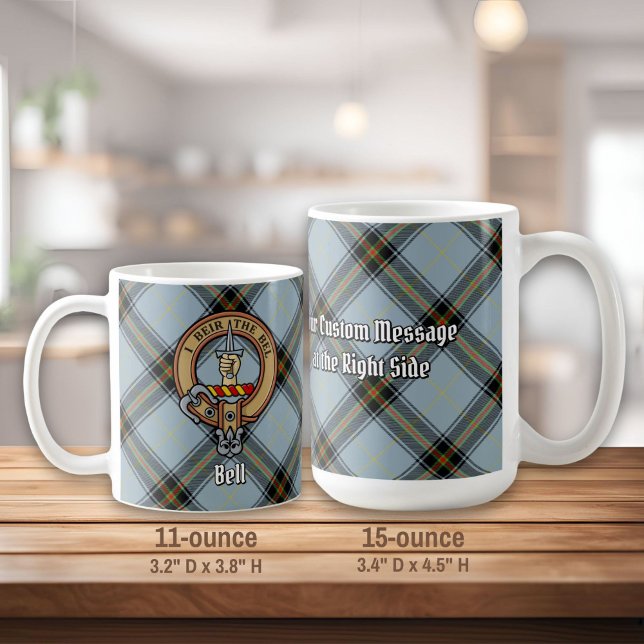 Mug Clan Bell Crest sur Tartan (Créateur téléchargé)
