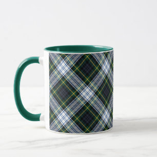 Mug Clan blanc vert rustique plaid Gordon Tartan