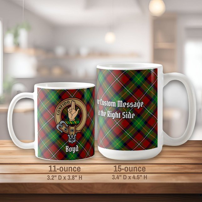 Mug Clan Boyd Crest sur Tartan (Créateur téléchargé)