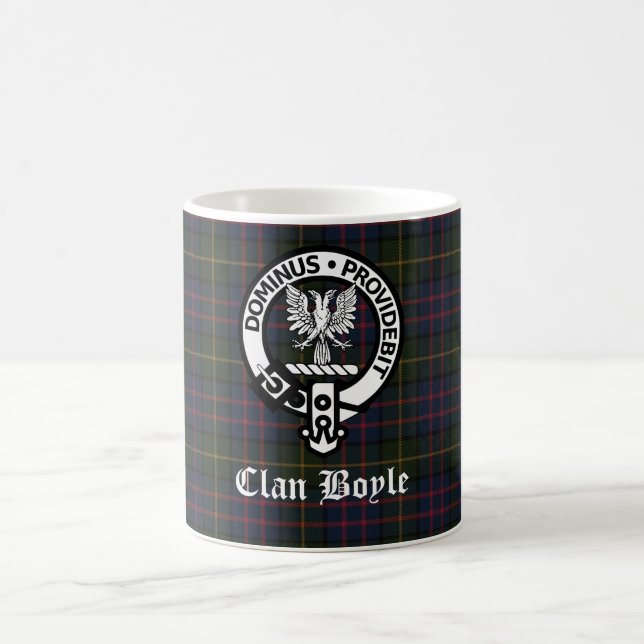 Mug Clan Boyle Crest Badge & Tartan (Centre)