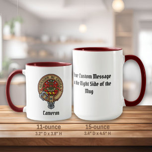 Mug Clan Cameron Crest sur Tartan