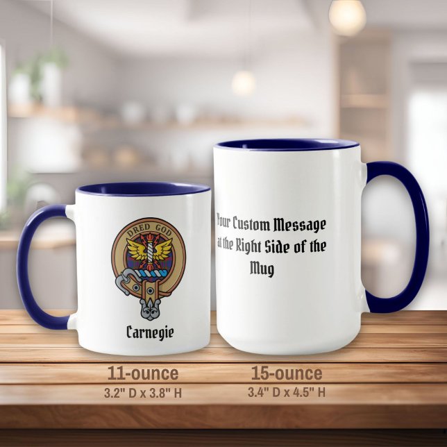 Mug Clan Carnegie Crest sur Tartan (Créateur téléchargé)