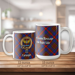 Mug Clan Carnegie Crest sur Tartan