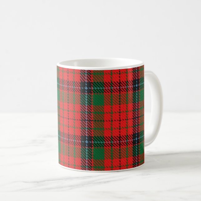 Mug Clan classique MacNicol Rouge et vert Tartan Plaid (Devant droit)