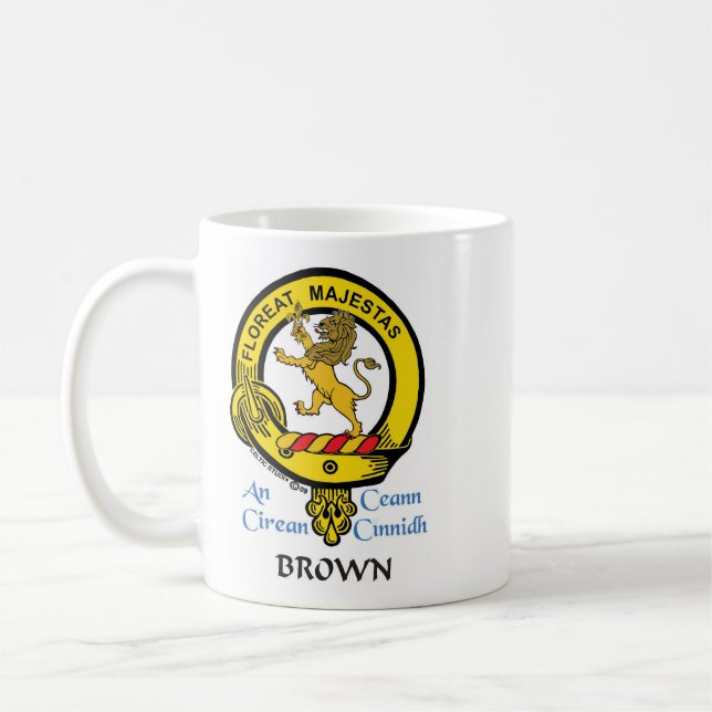 Mug Clan Crest d'Écosse Brown (Gauche)