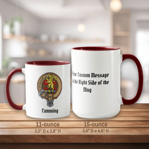 Mug Clan Cumming Crest sur Tartan