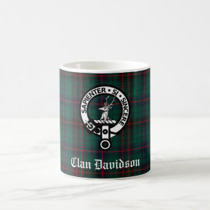 Mug Clan Davidson Crest Badge et Tartan personnalisabl