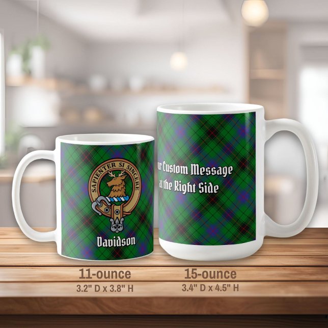 Mug Clan Davidson Crest sur Tartan (Créateur téléchargé)