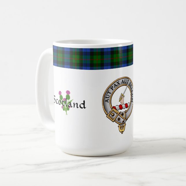 Mug Clan de gunn Badge Tartan & Motto Classic (Devant gauche)