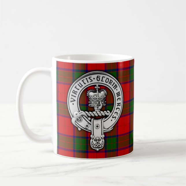 Mug Clan Donnachaidh (Robertson) Crest & Tartan (Gauche)