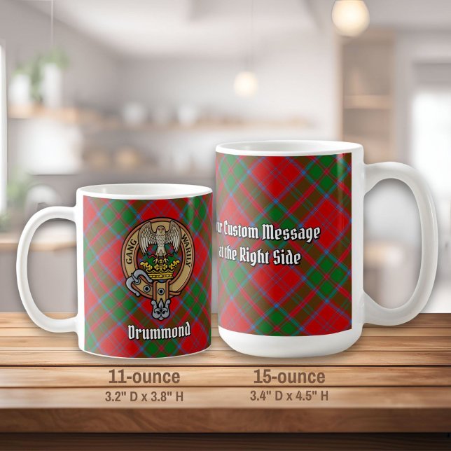 Mug Clan Drummond Crest sur Tartan (Créateur téléchargé)
