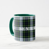 Clan écossais plaid Gordon Green White Tartan