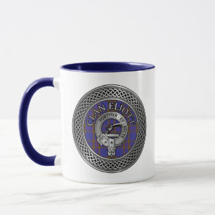 Mug Clan Eliott Crest & Tartan Knot