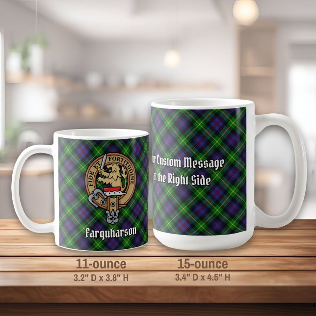 Mug Clan Farquharson Crest sur Tartan (Créateur téléchargé)