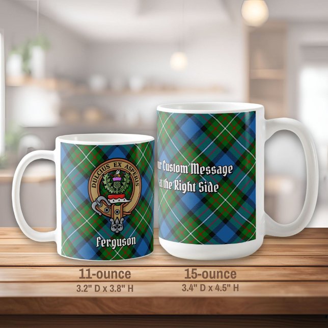 Mug Clan Ferguson Crest sur Tartan (Créateur téléchargé)