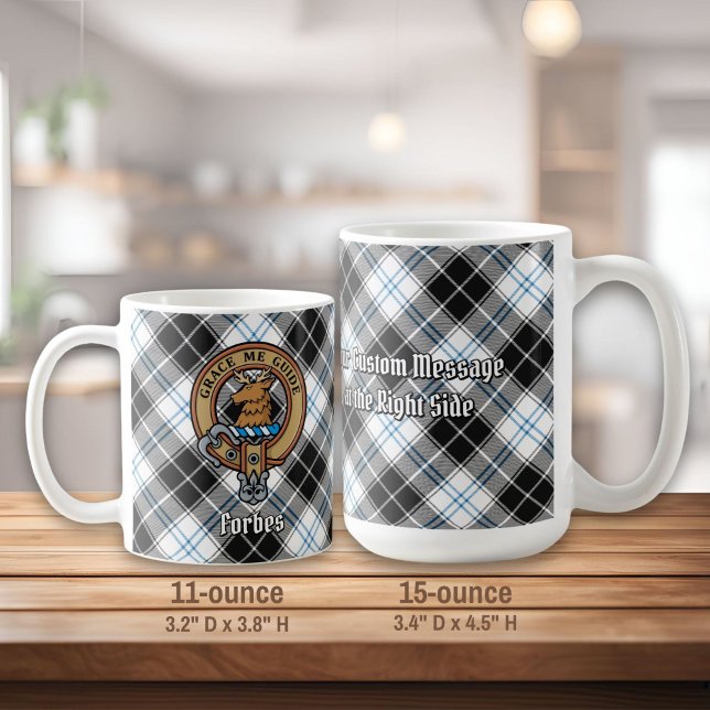 Mug Clan Forbes Crest sur la robe Tartan (Créateur téléchargé)