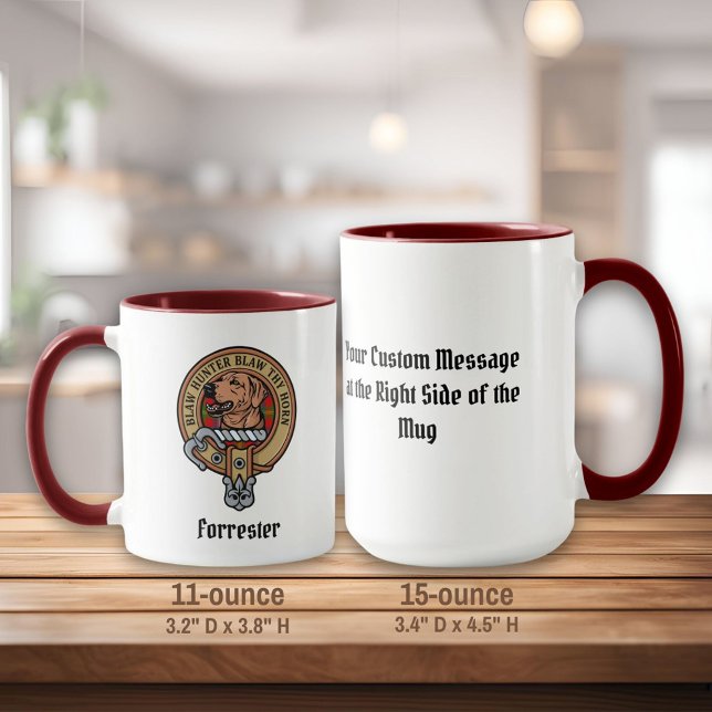 Mug Clan Forrester Crest sur Tartan (Créateur téléchargé)