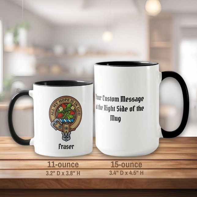 Mug Clan Fraser Crest sur le tartare de chasse Patinée (Créateur téléchargé)