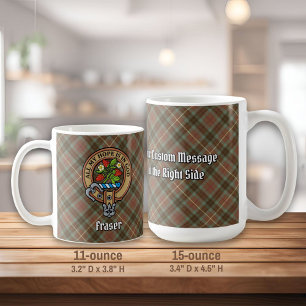 Mug Clan Fraser Crest sur le tartare de chasse Patinée